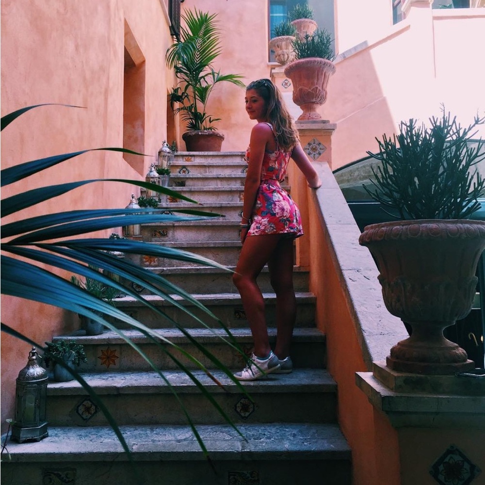 Hollister Floral Pink Two Piece Set